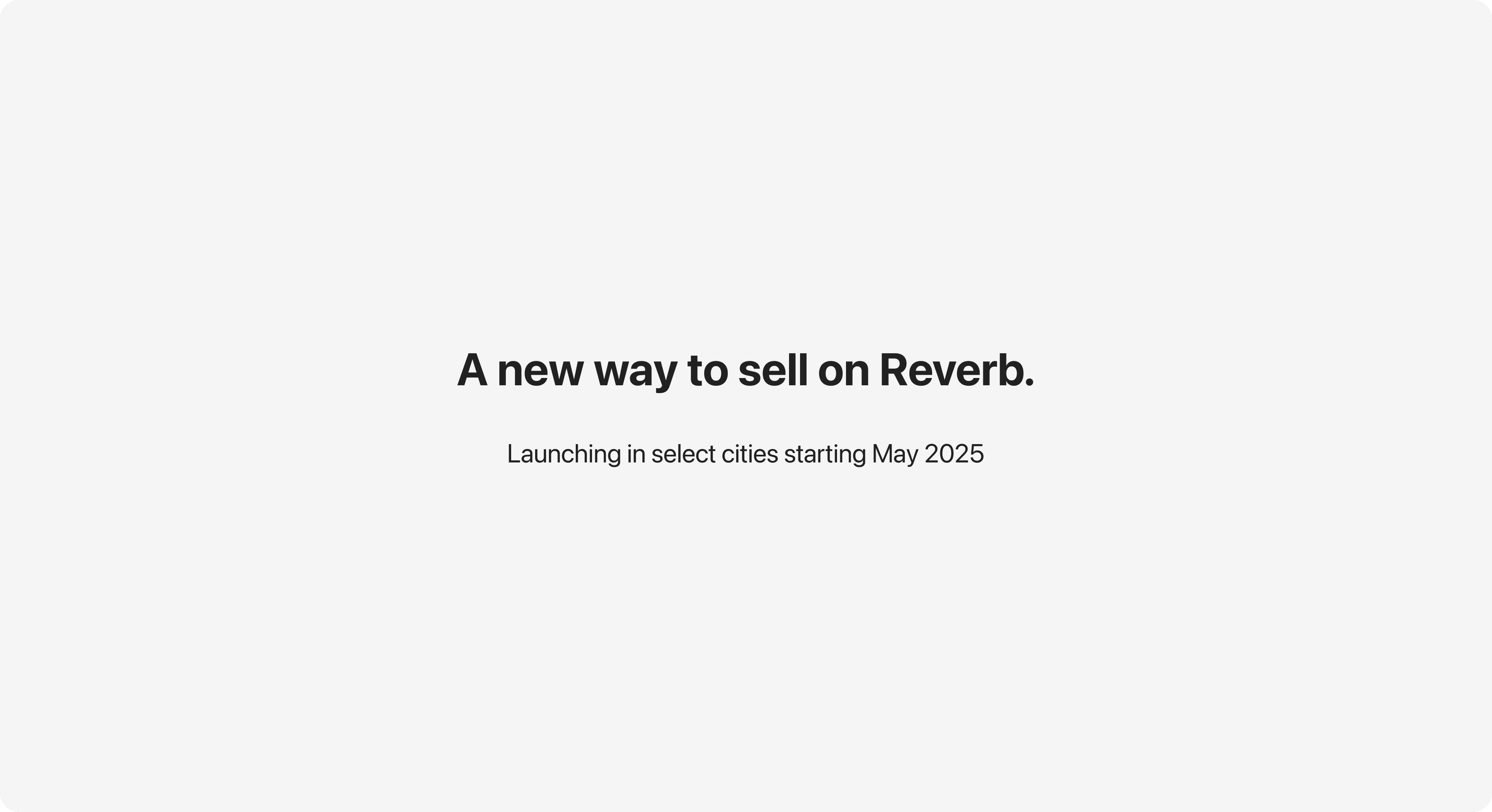 Trade in locally on Reverb