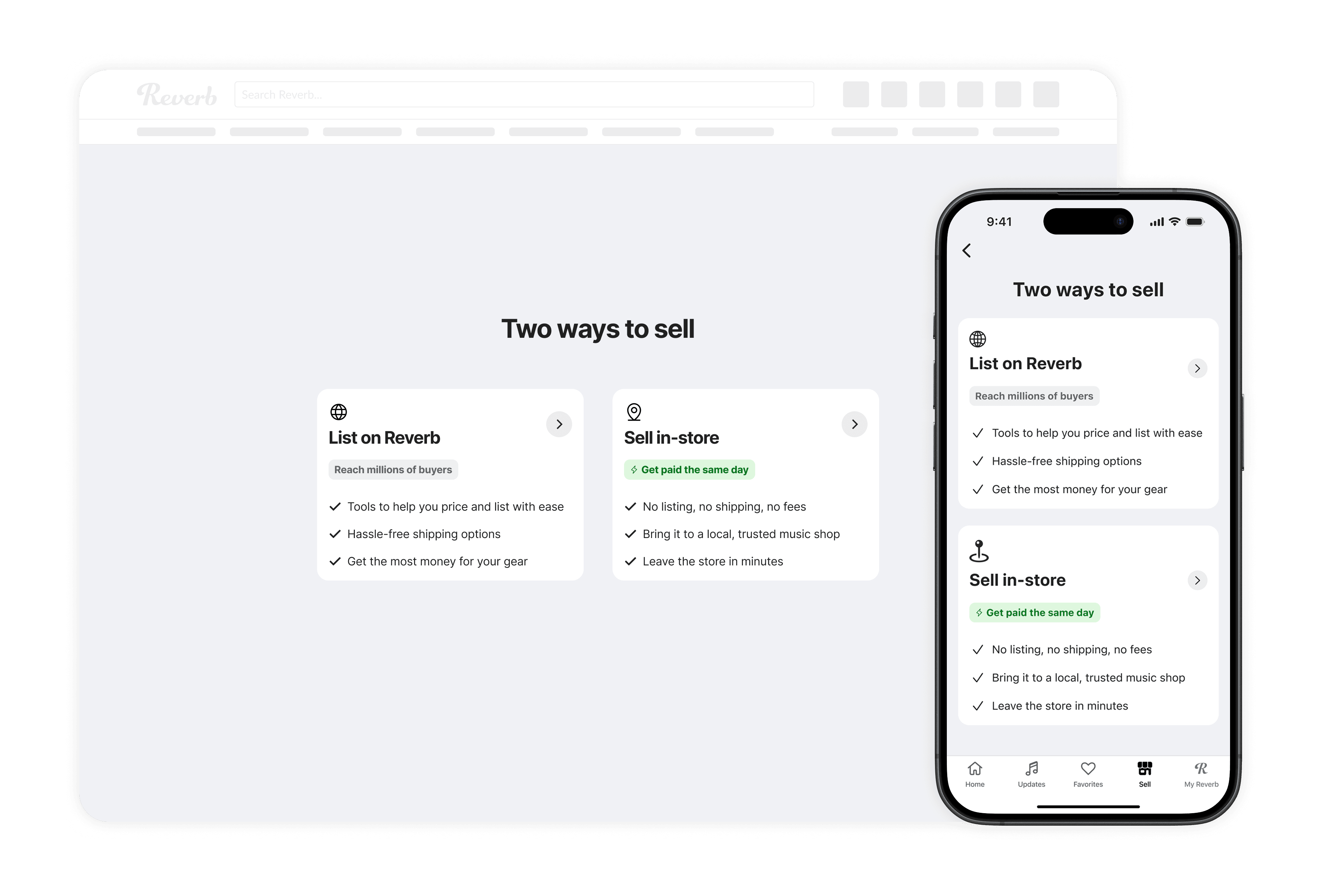 Sell in-store through Reverb
