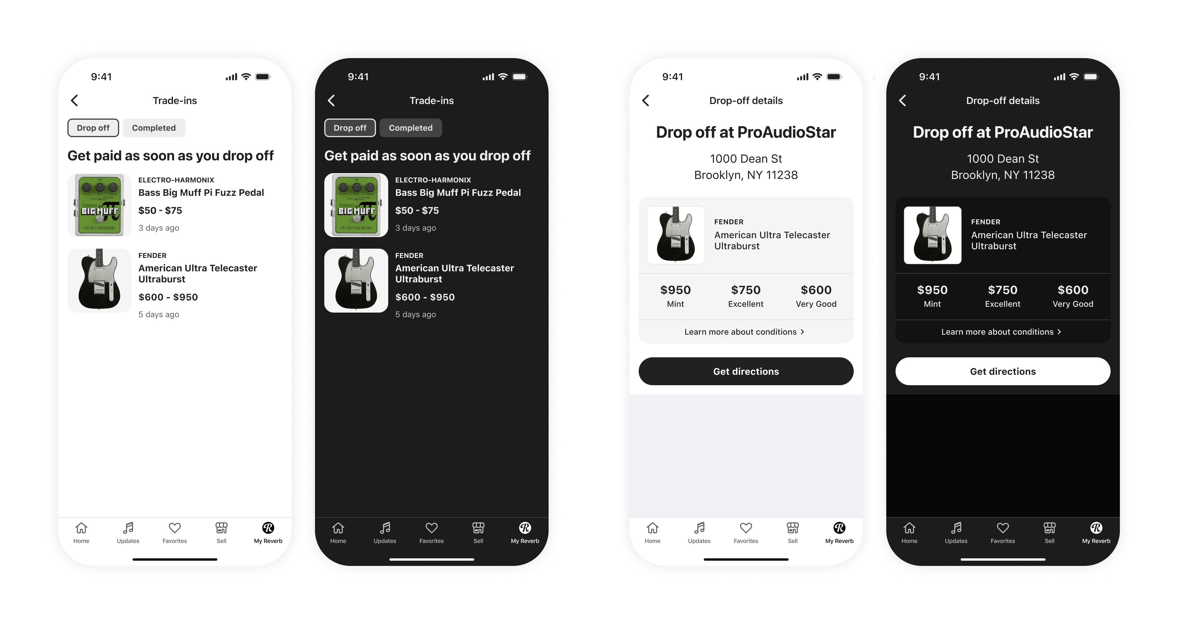 Trade-in management view for sellers